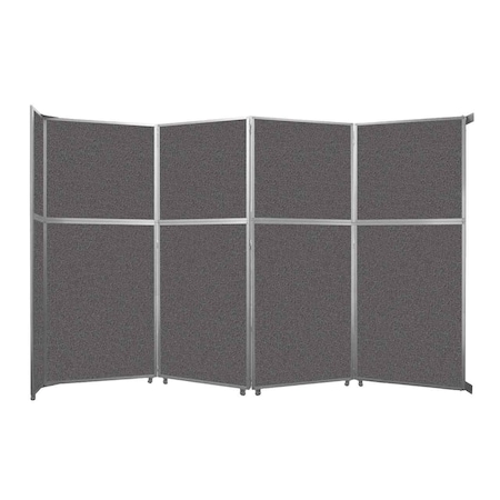 Versare Operable Wall Folding Room Divider 15'7" x 10'3/4" Charcoal Gray Fabric 1070407-1